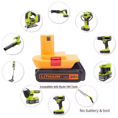Batteries Converter Adapter For Black & Decker 20V Lithium Convert To Ryobi 18v Cordless Tool Adapte