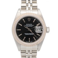【二手】ROLEXDatejust Y 字頭黑條 79174 BK/BA K18WG（白K金）不銹鋼女士腕錶