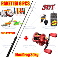 Joran Pancing Full Set 1.8M 10LB 7.2:1 Joran BC Set /joran pancing 1 set murah/pancing 1 set lengkap