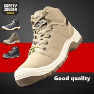 Safety Jogger desert-EH Mid Cut Lace Up Safety Shoes Safety boots Men Anti-smashing Anti-piercing Lightweight Breathable Work Shoes