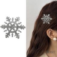 RUNNY Christmas Hairpin Blingbling Snowflake Hair Clip Elaborate Barrette Glitter