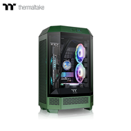 曜越 The Tower 300 競速綠 玻璃透側機殼 (M-ATX/Type-C/內建風扇上2/三面玻璃設計/顯卡400mm/塔散210mm/電源220mm)