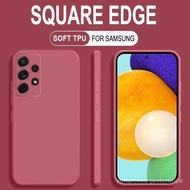 Samsung Galaxy A52 A72 A02 A12 A32 A42 A51 A71 A52S M32 Square Soft TPU Candy Color Silicone Case Shockproof Cover