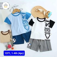 1371 Children's Pajamas Set with Unique Cartoon Motifs, Imported T-Shirt Material, Sleeves + Long Pa