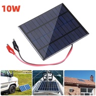 {Dalam Stok}10W 12V Outdoor Portable Solar Panel with Clip for 9-12V Battery Charging