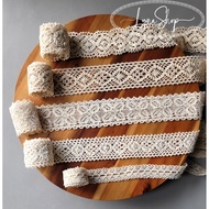 LyNa- [3 meter roll] Cream cotton lace ribbon 3cm to 6cm