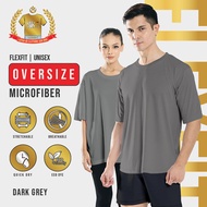 888co FlexFit Microfiber T shirt Oversize Baju Jersey Oversize Lelaki Perempuan Dark Grey