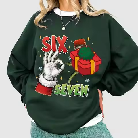 Six Seven Meme Christmas Sweatshirt 6 7 Crewneck and Hoodie Joke Shirt Family Matching Sweatshirt Gi