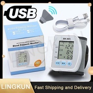 Smart LCD Screen English Voice Broadcast Wrist Blood Pressure Monitor Digital Automatic BP Tonometer