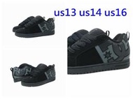 US13 us14  us16 　34cm 黑色 厚鞋舌DC 絨面牛皮 滑板鞋 大尺碼男鞋