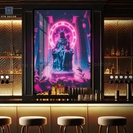 BAR Mirror Painting Wall Art with Frame, Decorative Painting, Bar and Club Decorative Painting