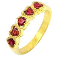 Parichat Jewelry แหวนทองคำแท้18K หรือทอง 90 ประดับพลอยแซฟไฟร์แท้สีแดง 0.75 กะรัต ดีไซน์น่ารัก ขนาดไซส์ 6.5
