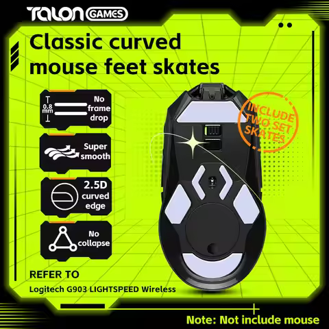 2 Sets TALONGAMES Mouse Feet Light Gray Custom Curved Edge Mouse Skates For Logitech G903 LIGHTSPEED