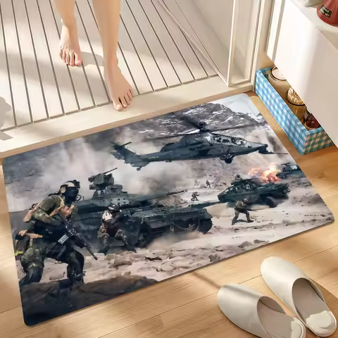 Door Mat Game Bedside Entrance Bath Floor Decoration Corridor Door Mat Carpet B-Battlefield Living 6