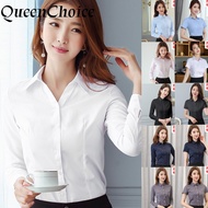 Women's Blouse Long Sleeve Solid Female Shirt Blouses Office Ladies OL Tops