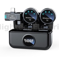 S5 Magnetic Wireless Lavalier Mic with Charging Case 2.4G DSP Noise Cancelling Microphone 24H Batter