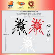VW Volkswagen logo sticker water splash Stiker Kereta polo gti jetta passat Waterproof Car Laptop Lu