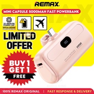 REMAX Mini Capsule USB Type C Output 5000mAh Quick Charge 2A Original Pink Powerbank Travel AKRPP632