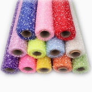 ABZ Snow Dot Bouquet Wrapping Paper 50 Cm. * 4 Yards/3.6 Meters Flower Pattern Beautiful Exquisite