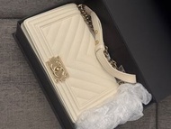 Chanel Boy Bag 白色手袋