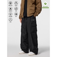 [Achock Official Store] 90 White Duck Down Warm Overalls Men Street Wear Street Loose Casual Pants D