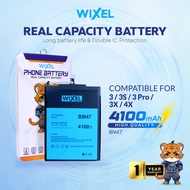 WIXEL Baterai XiaoMi BM47 Redmi 3 3S 3X Pro Prime 4X 100% Real Capacity Battery Batre Batrai HP Hand