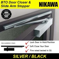 🚪Door Acc🚪 NIKAWA / ATENA Quality Fire-Rated BTO Main Door Auto Door Soft Closer with Slide Arm Stop