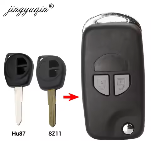 jingyuqin HU87 SZ11 Blade Modified Flip Remote Car Key Case Shell For SUZUKI SX4 Swift 2 Button + Bu