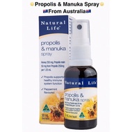 【100% Authentic From Australia】Natural Life Propolis &amp; Manuka Spray Oral Liquid 30ml Contain 20% of UMF10+ Manuka Honey