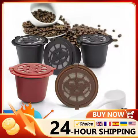 Coffee Capsule Refillable Reusable Herbruikbare Hervulbare Nespresso Machine Capsule Plastic Filter 