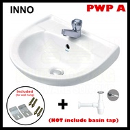 (READY STOCK) INNO WB2009 Wall Hung Ceramic basin with bracket & wall plug /vanity bowl/bathroom sin