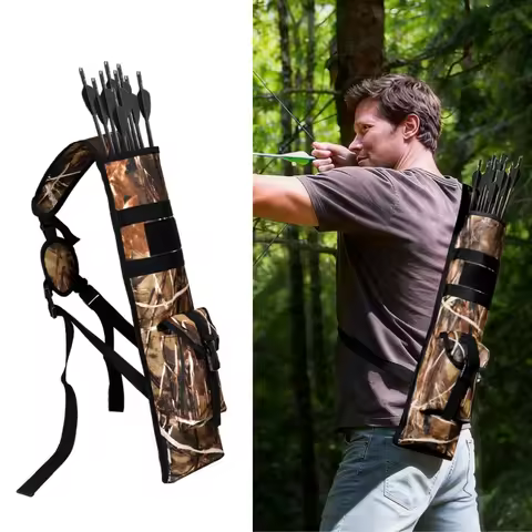 Archery Quiver Bag Multi-Function Arrows Backpack with Molle System and Pockets Tactical Arrow Holde