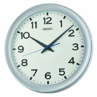 seiko SK037 Clock (QXA835S) Simple Digital Sliding Second Hand Round Wall Silver Frame 36.8cm