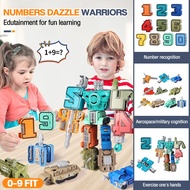 0-9 Transformers Number Robot Toys 10 Pcs Digital Assembly Toys Educational Digital toys Car Toys Gi