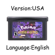 TWSP Pokemon Unbound GBA Game Cartridge 32-Bit Video Game Console Card Fan Games English Language fo