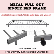 Metal Single Pull Out Bed Frame / Free Delivery + Installation