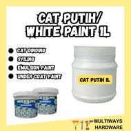 【READY STOCK】MAXILITE CAT PUTIH KAPUR 1 LITER / WHITE PAINT 1 LITER ( EMULSION PAINT/INTERIOR UNDERC