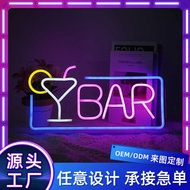 New led Back Panel Neon Light Wine Glass bar Hanging Light Letter bar Outdoor Decorative Light Light