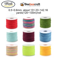 BeeBeecraft 1 Roll Polyester Cords 0.5~0.6mm about 120~130m/roll for Jewelry Making
