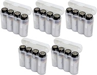Powertron AA AAA CR123A White Battery Holder Storage Case 5 Cases