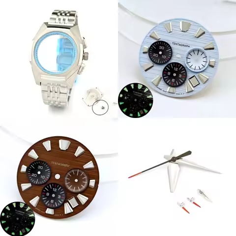 SLGC009 Watch Case New 44.5mm Case for Sport Collection 32.5mm VK63 Dial Chronograph for GS Parts wi