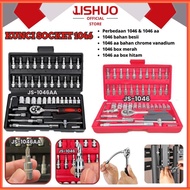 Socket wrench set 46pcs socket wrench full set complete multifunction tools JS-1046/1046AA - RATCHET