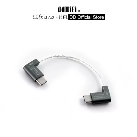 DD ddHiFi TC05L TypeC to TypeC Data Cable (L-Shaped), Connect USB-C Decoders /Music Players with Sma