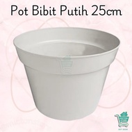 BUNTON 25cm Premium Matte White Seedling Flower Pot, Durable, Sturdy Seedling Container and Availabl