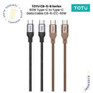 TOTU C to C Type-C to Type-C 60W Data Cable CB-6-CC Braided Cable for iPhone 15/16/Samsung