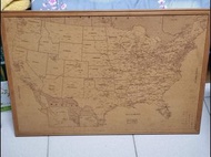 美國帶回 美國全州 軟木 地圖 軟木地圖 軟木板 留言板 軟木裝飾畫 地圖壁畫 裝飾掛畫 牆面裝飾 壁飾