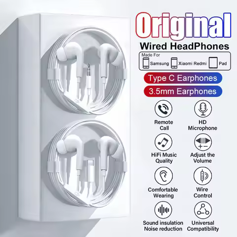 Original Headphones For Samsung Galaxy S23 S22 Ultra Xiaomi Mi 13 Ultra Redmi Note 12 Pro Type C 3.5