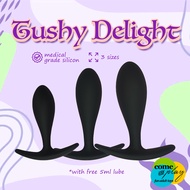 "Tushy Delight"  3pcs Silicone Butt Plug BDSM Play Tools Anal Plug Adult Toys For Women And Men