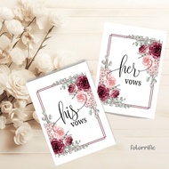 Wedding Vows - His and Her vows set