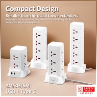 [SG Seller]Extension Socket Tower power receptacle 2/3 Layer Surge Protector with USB+Type-C Jack Ex
